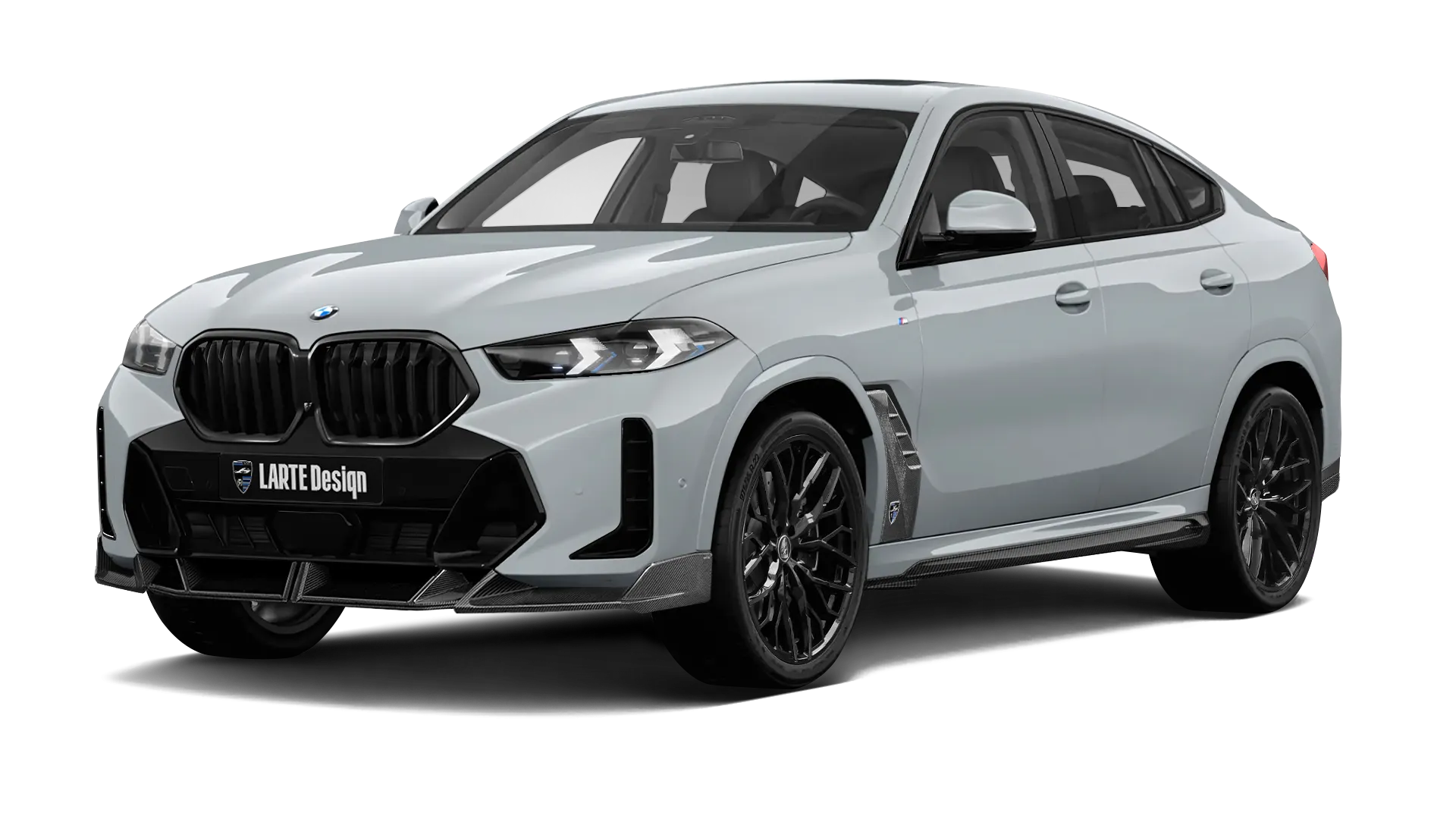 BMW X6 G06 LCI III Facelift mit Karbon-Karosserie-Kit: Frontansicht in Brooklyn Grau