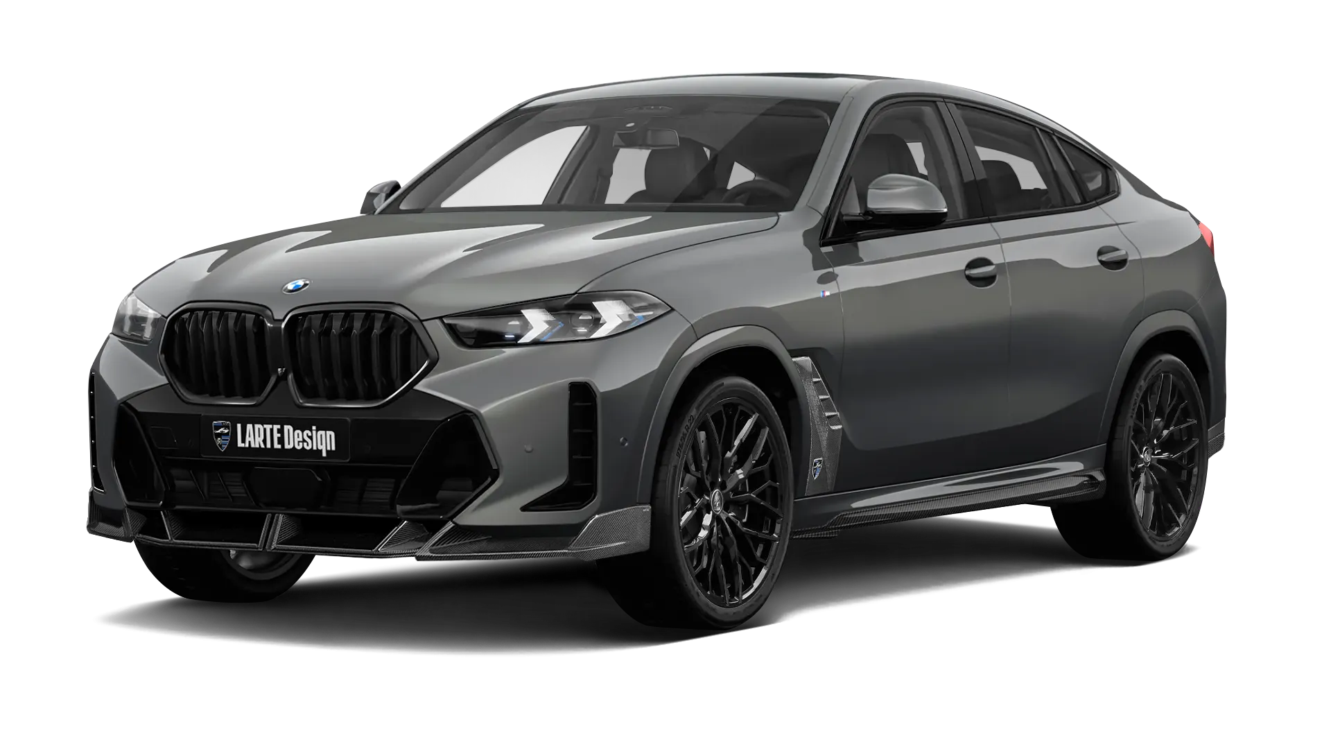 BMW X6 G06 LCI III Facelift mit Karbon-Karosserie-Kit: Frontansicht in Dravit Grau