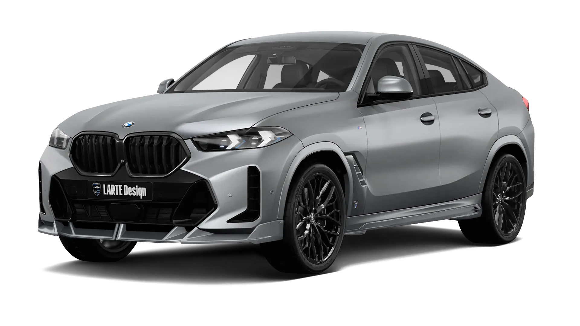 BMW X6 G06 LCI III Facelift mit lackiertem Karosserie-Kit: Frontansicht in Frozen Grau
