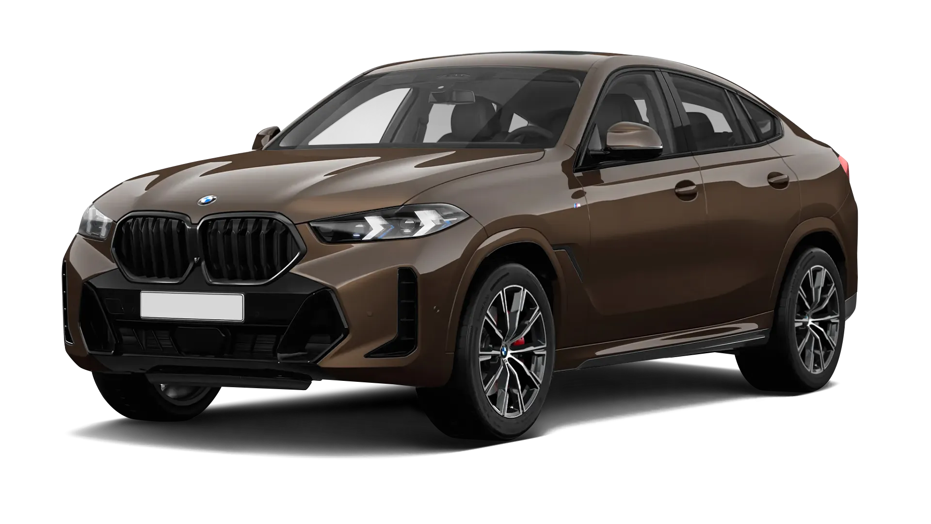 BMW X6 G06 LCI III Facelift serienmäßige Frontansicht in Macadamia Farbe