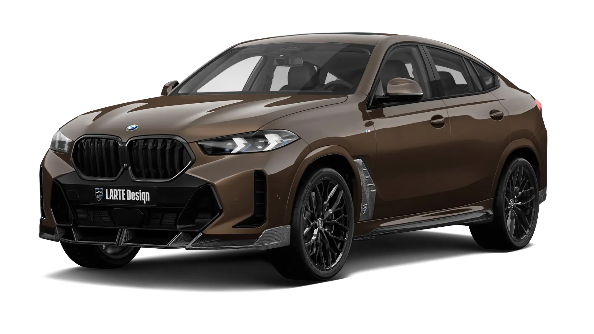 BMW X6 G06 LCI III Facelift mit Karbon-Karosserie-Kit: Frontansicht in Macadamia