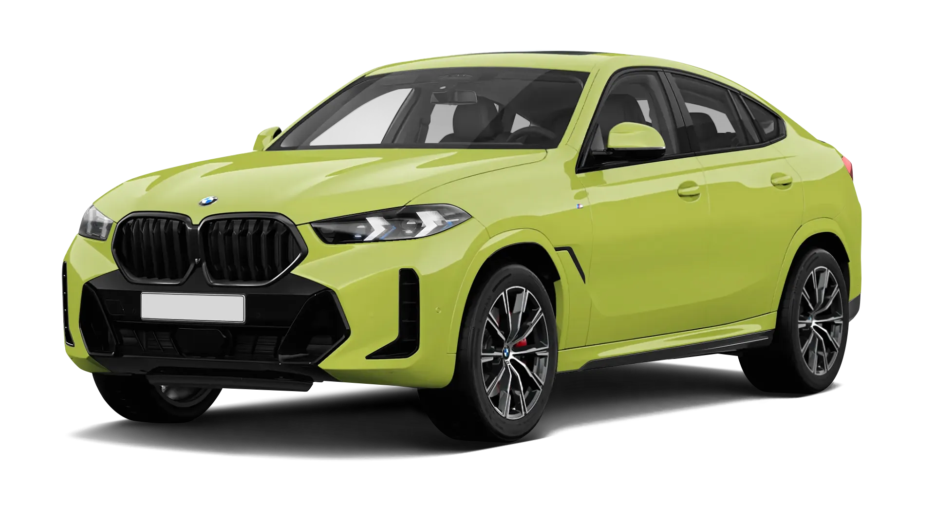 BMW X6 G06 LCI III Facelift serienmäßige Frontansicht in São‑Paulo Gelb Farbe
