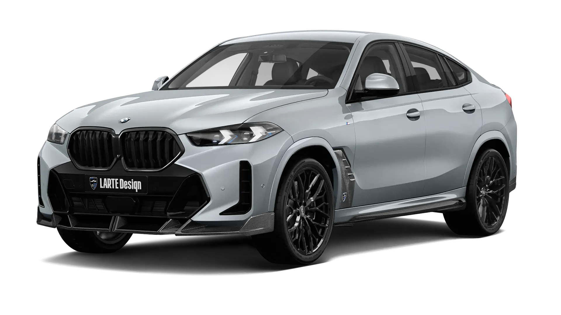 BMW X6 G06 LCI III Facelift mit Karbon-Karosserie-Kit: Frontansicht in Skyscraper Grau