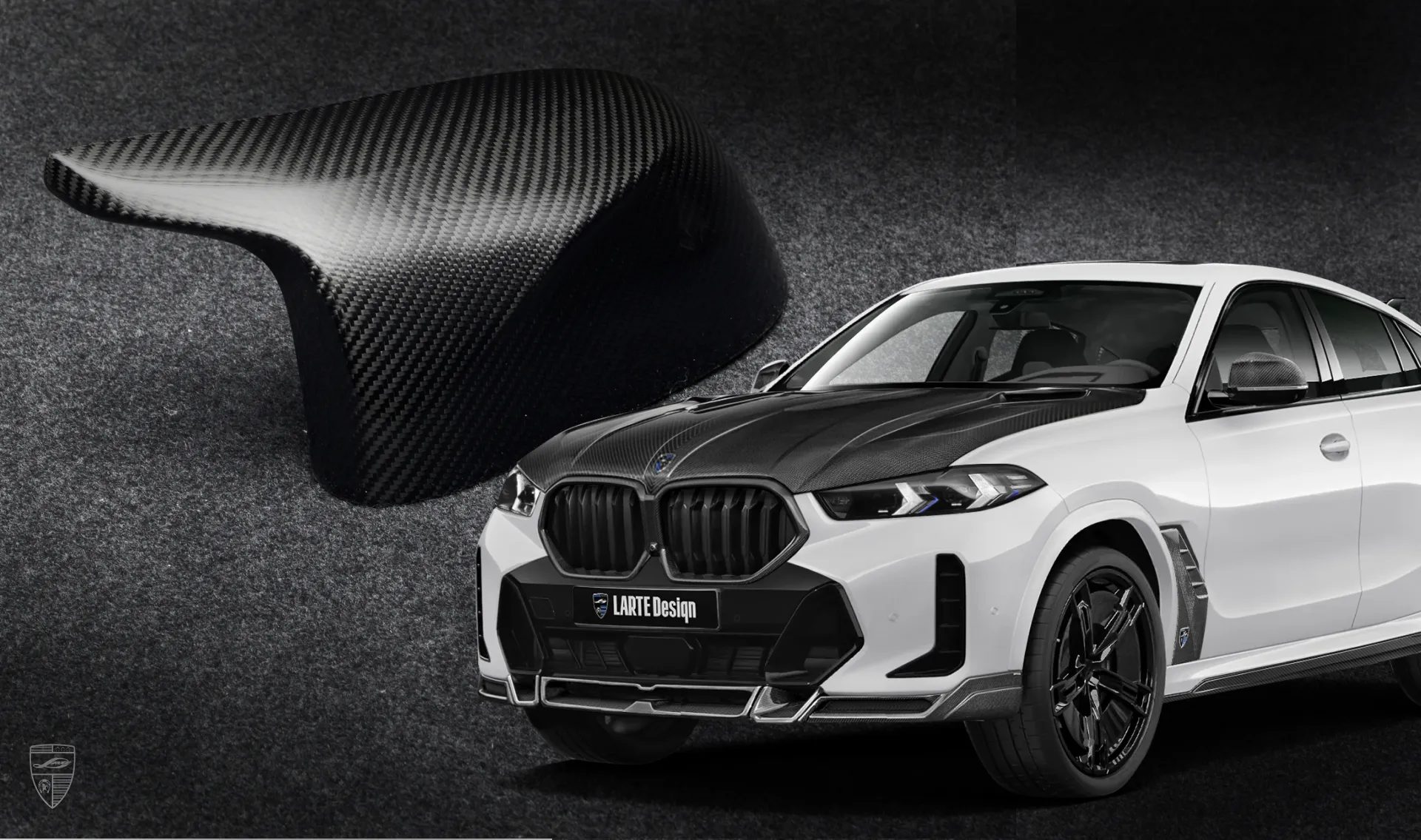 Carbon mirror caps for your BMW X6 G06 LCI III Facelift in the appearance package by LARTE Design