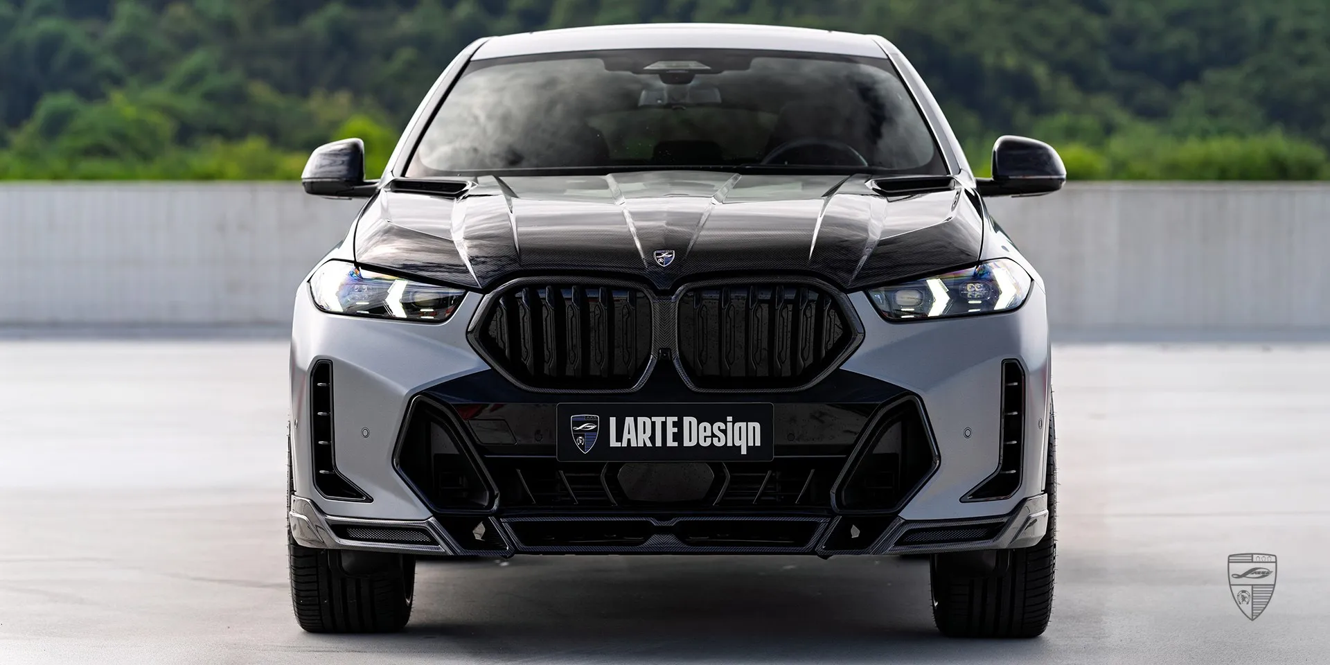 Sichtbare Carbon‑Elemente am BMW X6 mit authentischem Carbon‑Muster