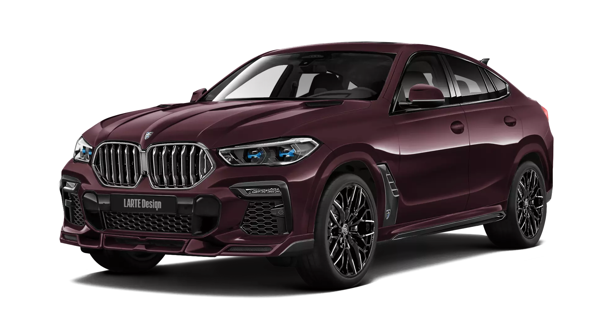 BMW X6 with painted body kit: front view shown in ametrine