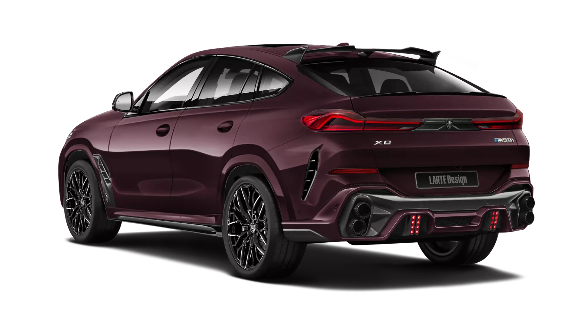 BMW X6 with painted body kit: rear view shown in ametrine