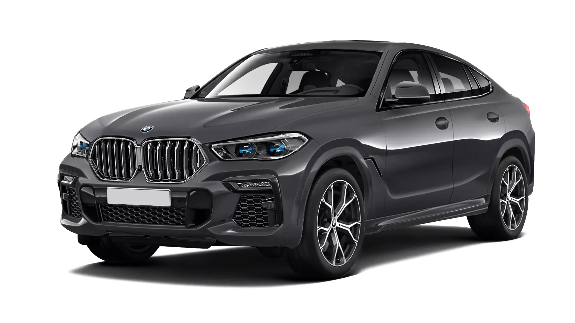 BMW X6 stock front view in arctic grey