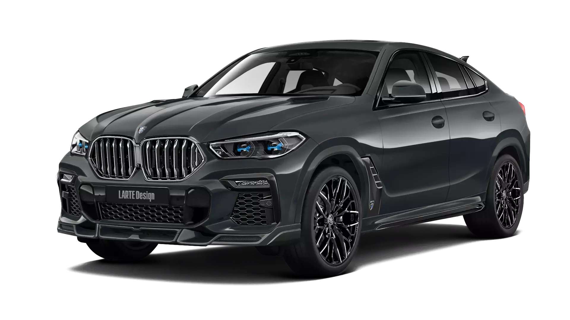 BMW X6 G06 with painted body kit: front view shown in Dravit Grey