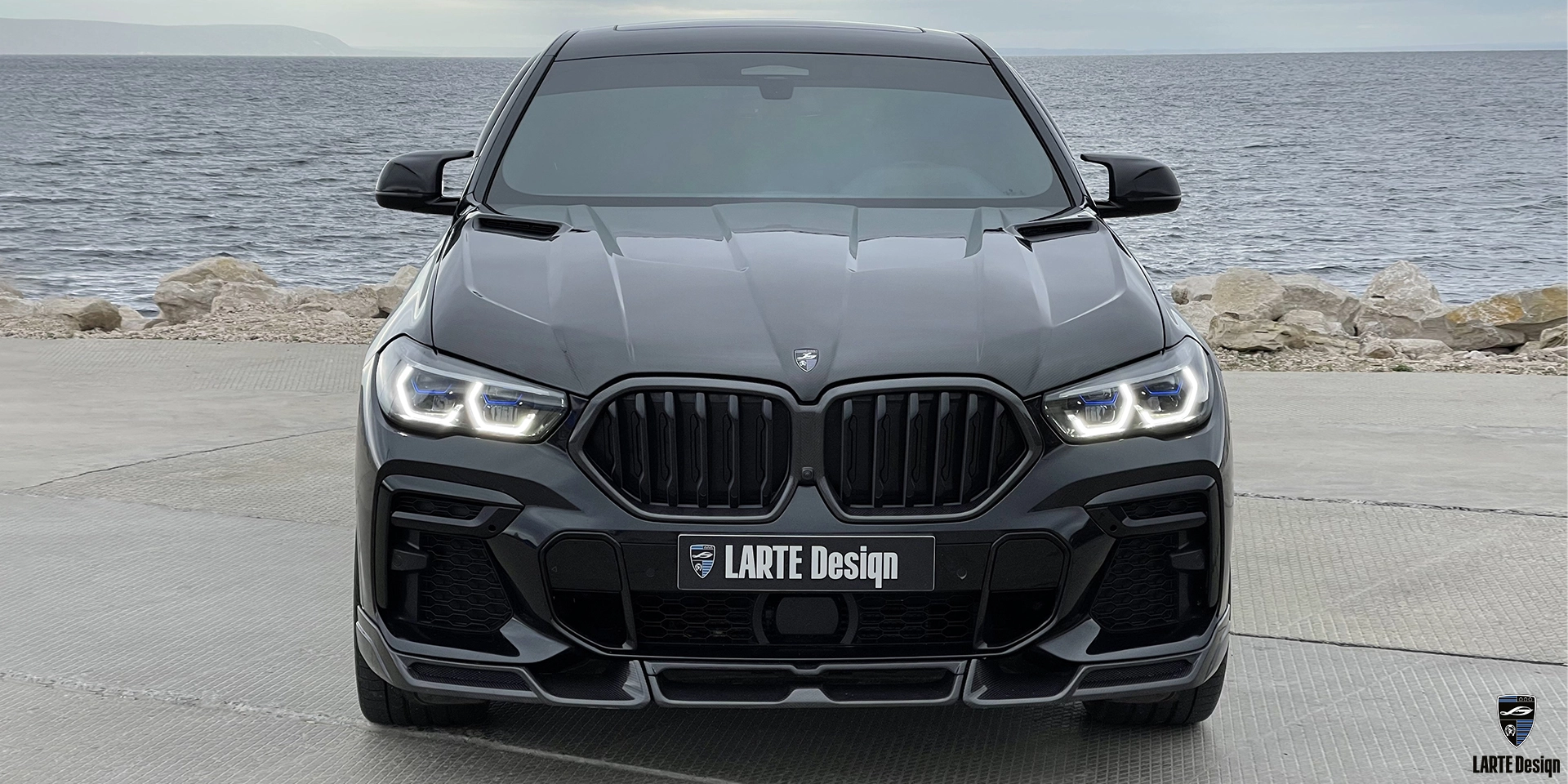 Kaufen Sie einen aerodynamischen Frontlippen-Spoiler für BMW X6 M Sport G06 Metallic Schwarz-Saphir