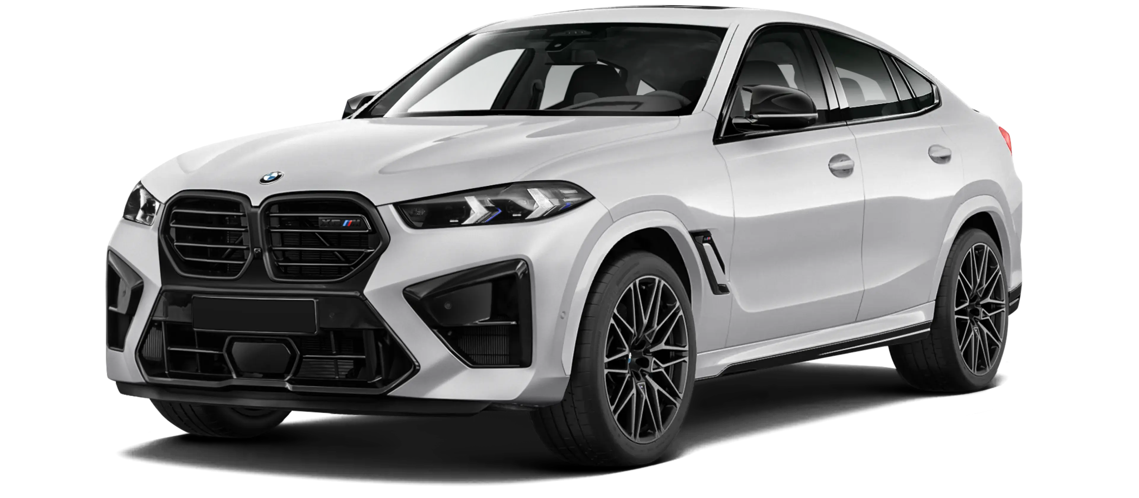BMW X6M F96 LCI 2023 stock front view in White mineral