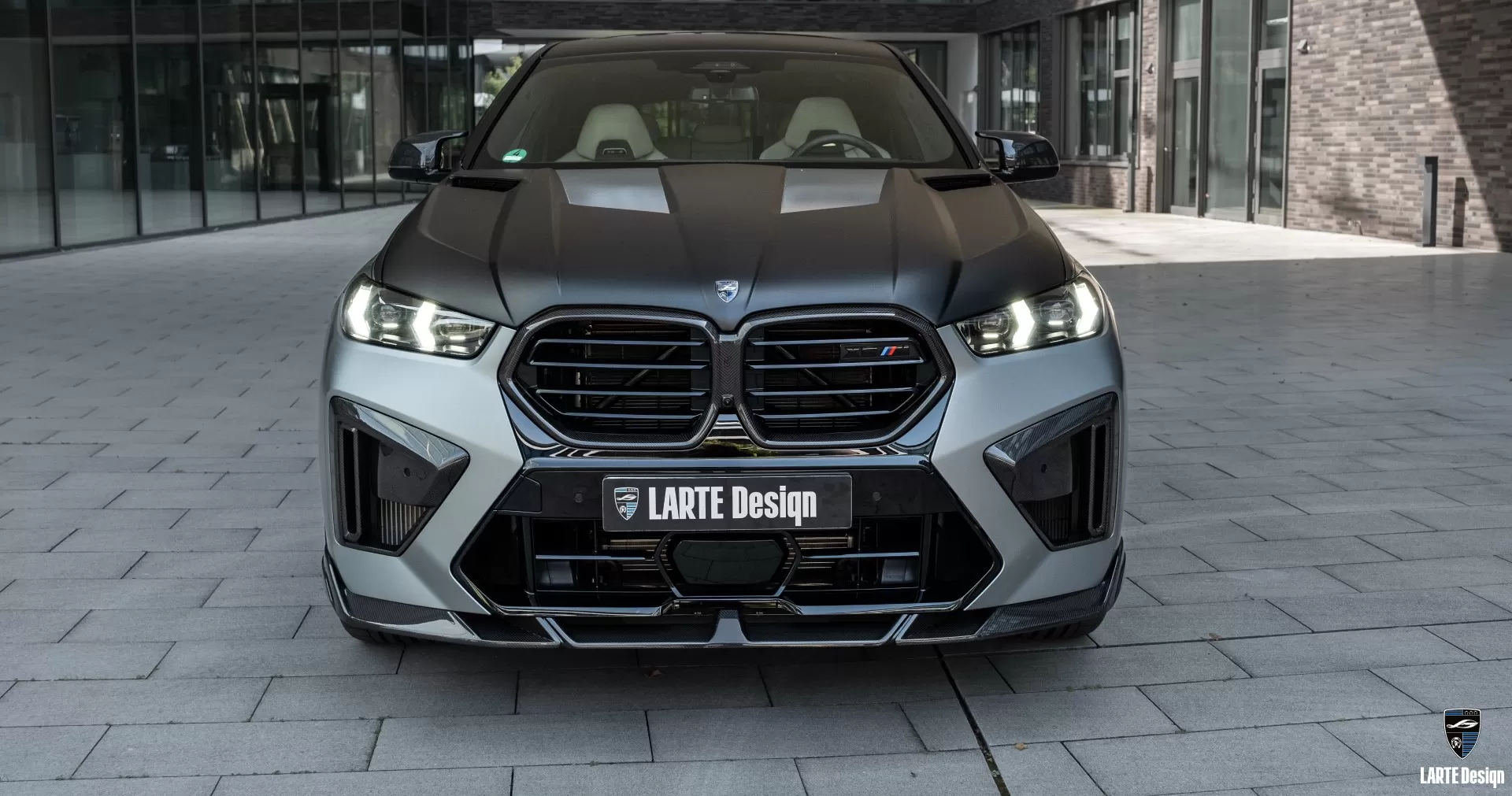 Carbon front bumper lip for BMW X6M F96 LCI by LARTE Design