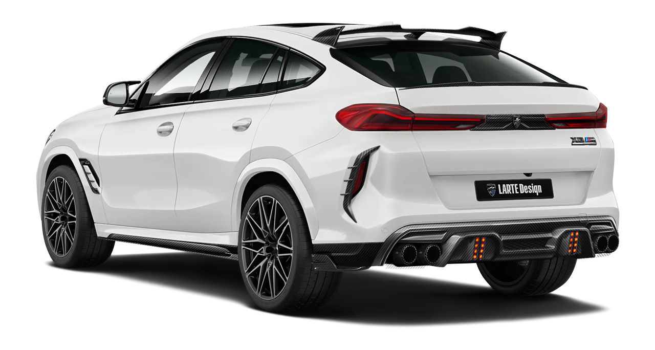 BMW X6M F96 LCI 2023 rear look for Exclusive body kit option
