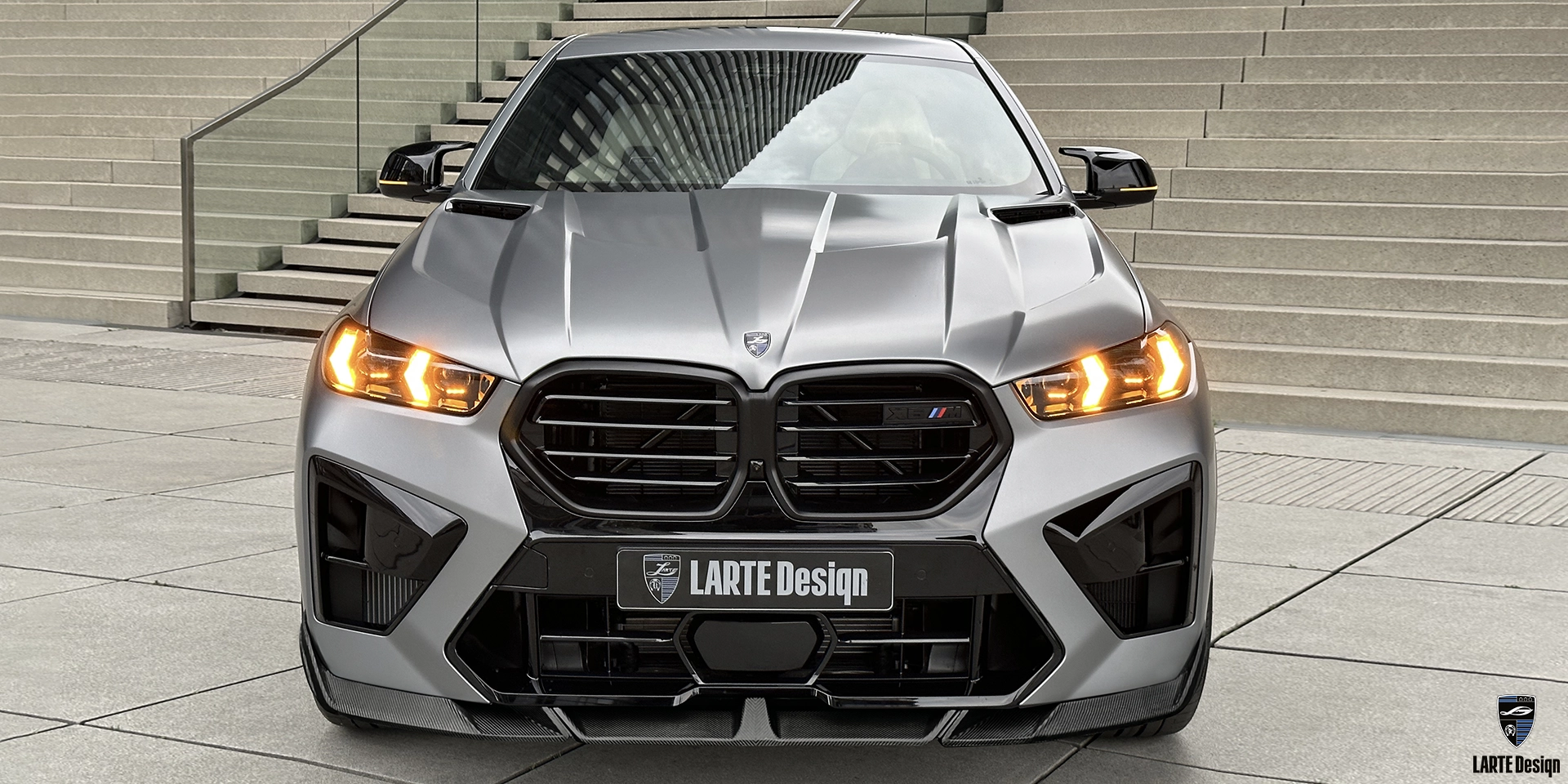 Buy carbon fiber Front bumper splitter for BMW X6 M Competition F96 LCI 2024 Dravit Grey Metallic