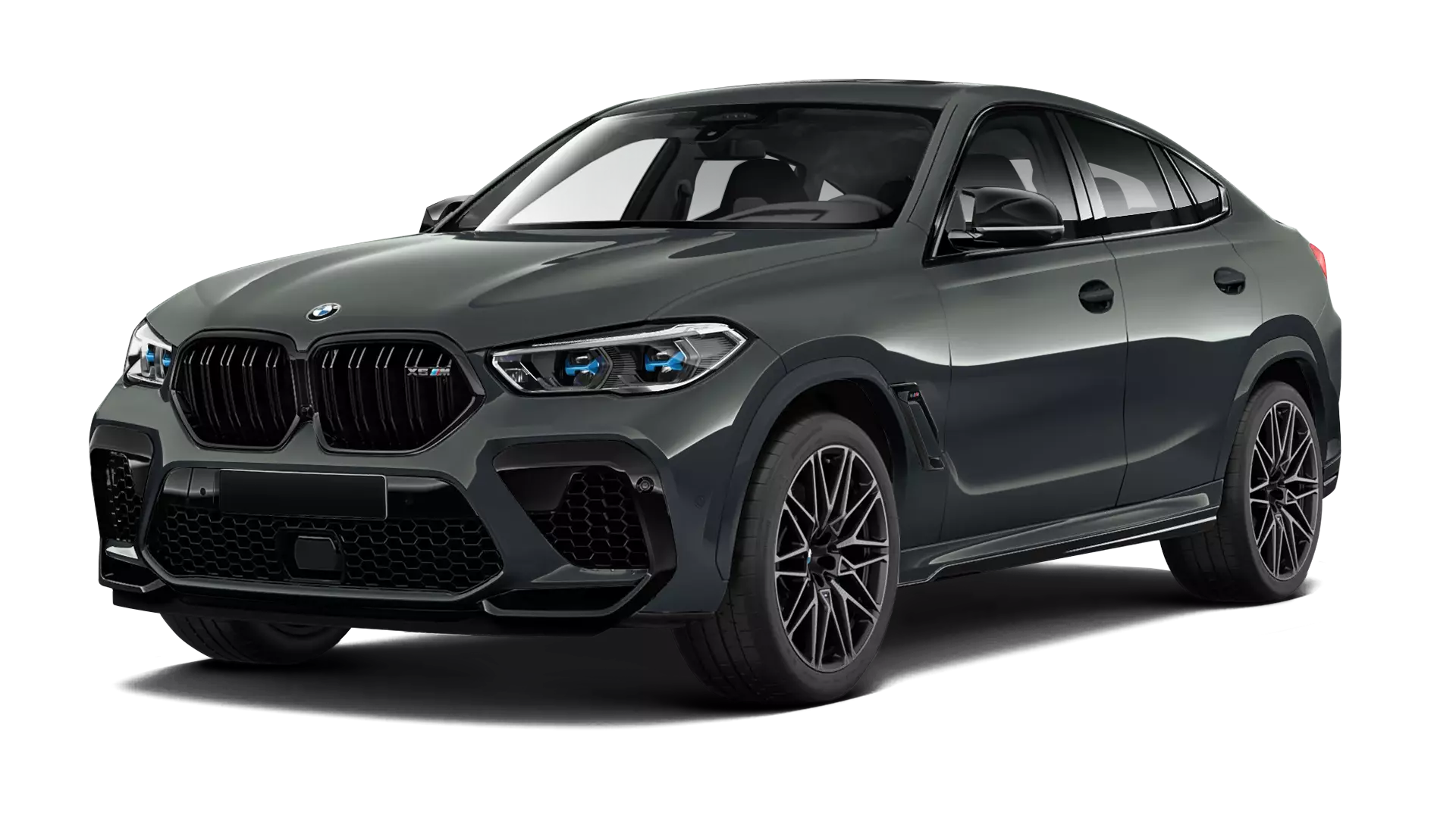 BMW X6M F96 stock front view in dravit grey