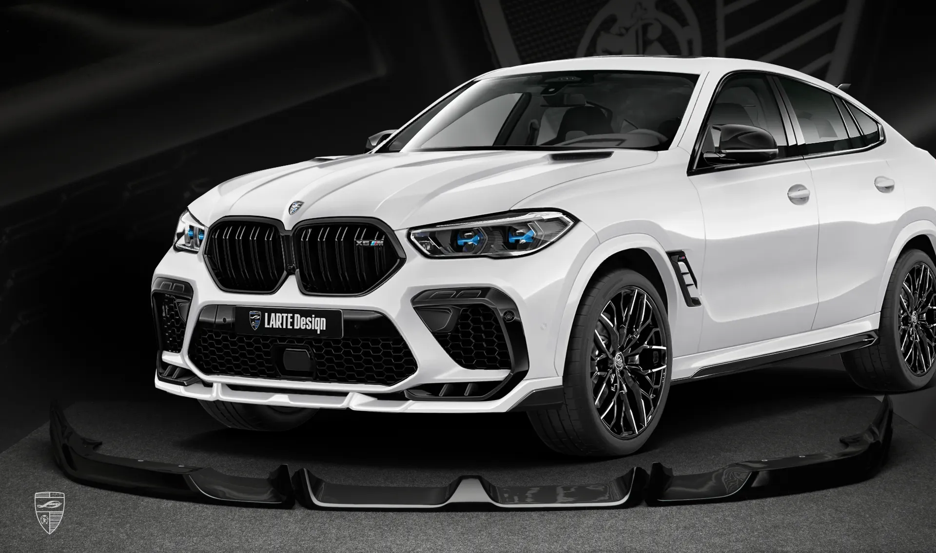 Front bumper splitter upgrade for your SUV BMW X6M F96 Competition from LARTE Design