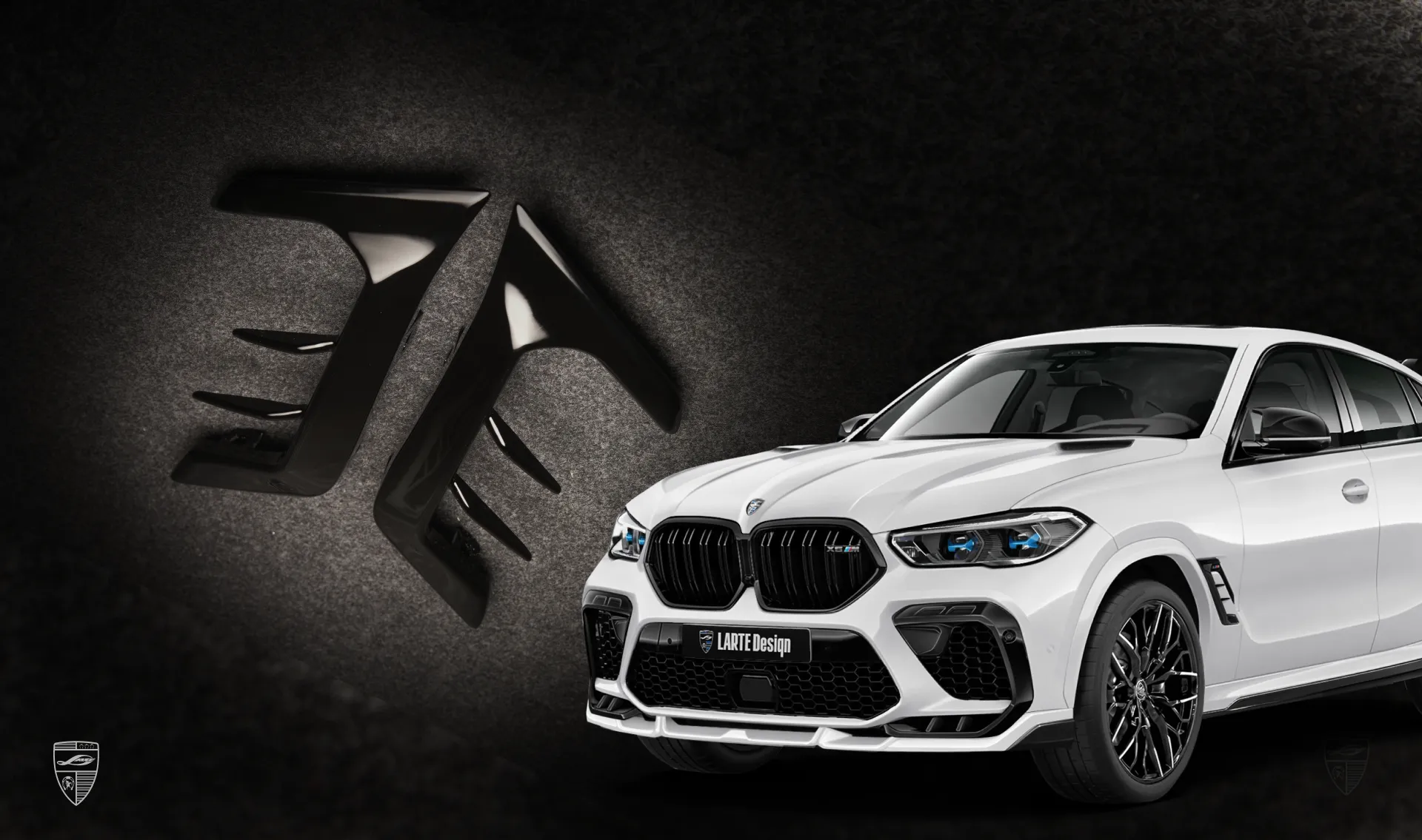 Front wing trim upgrade for your SUV BMW X6M F96 Competition from LARTE Design