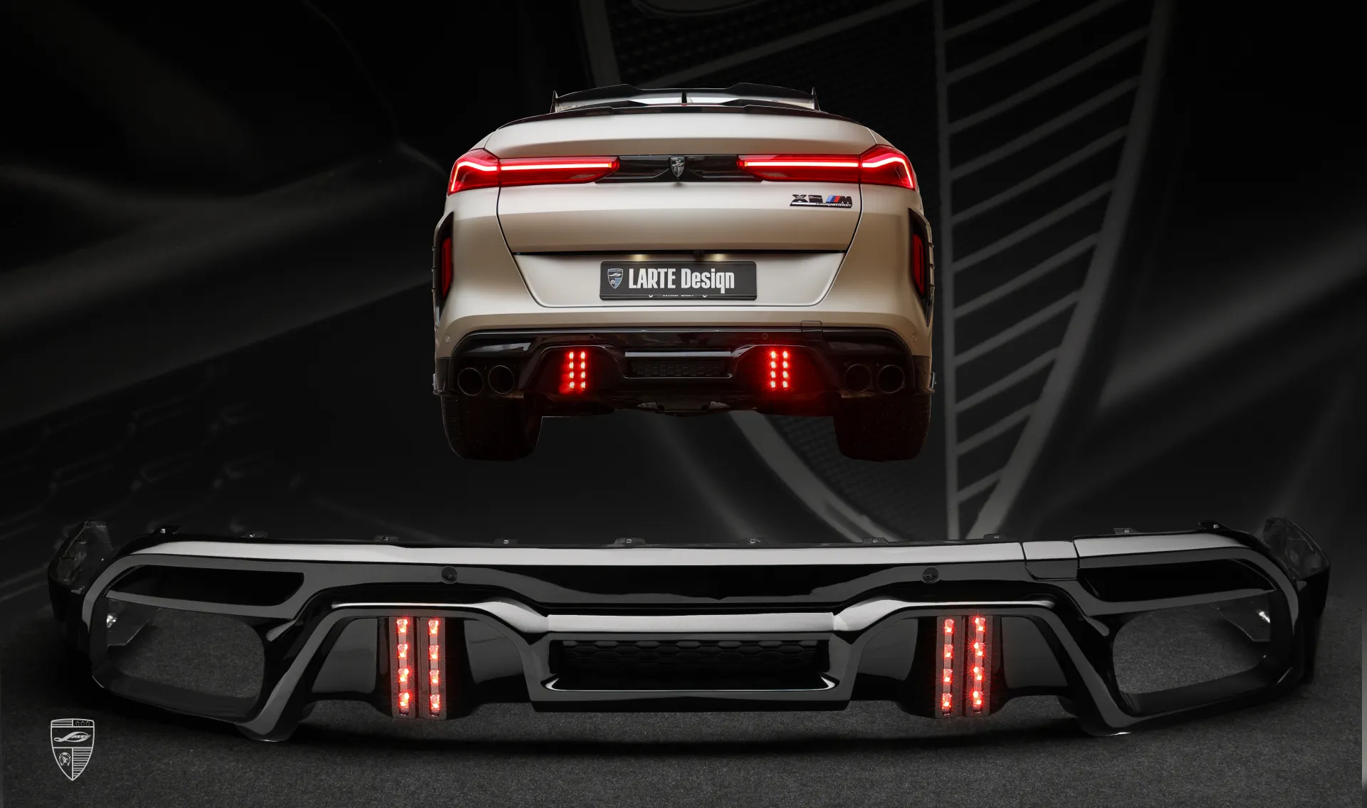 Rear diffuser upgrade for the family car BMW X6M F96 Competition from LARTE Design