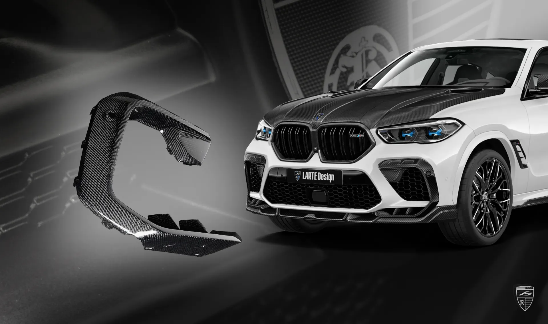 Front bumper insert upgrade for your SUV BMW X6M F96 Competition from LARTE Design