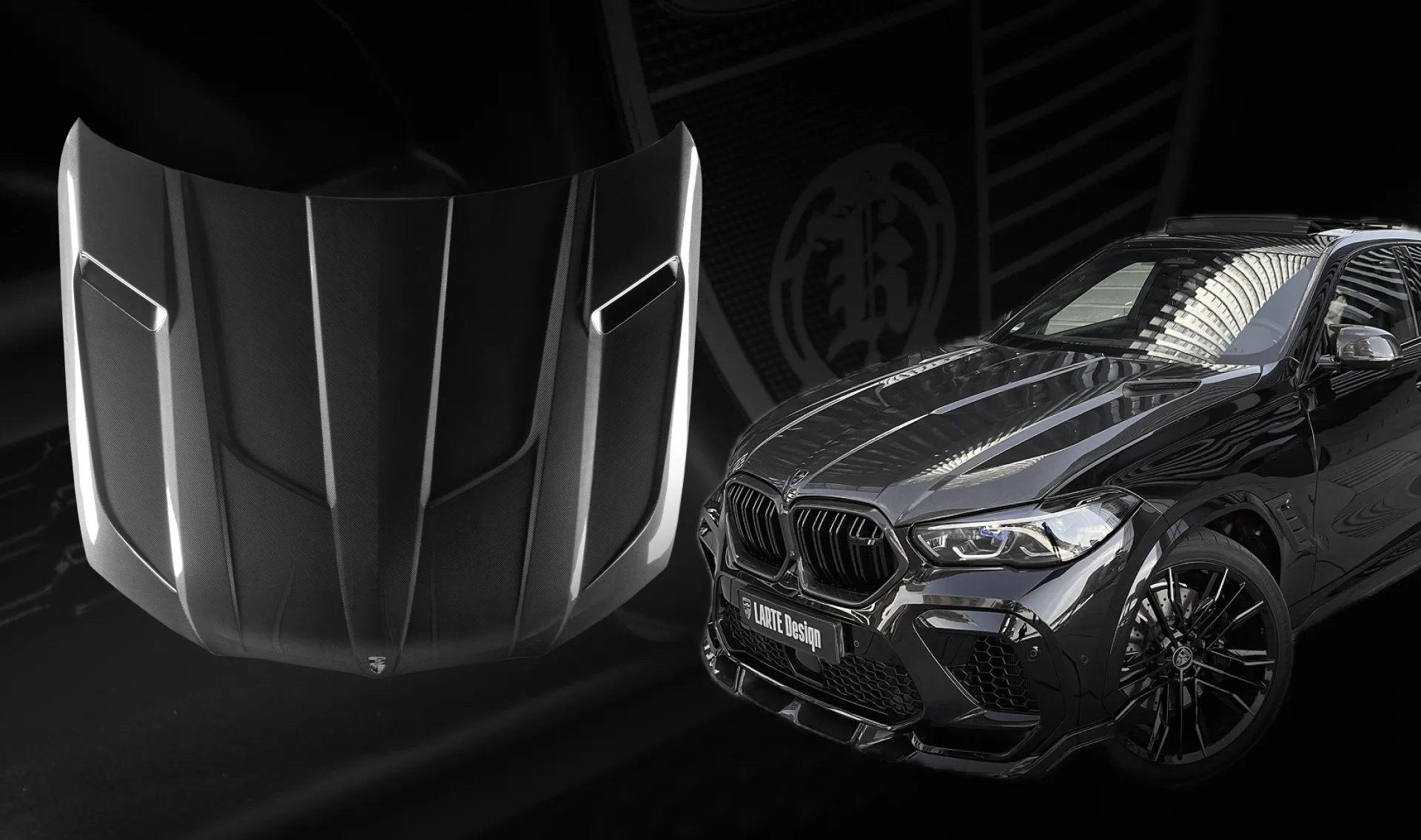 Hood for your BMW X6M F96 Competition in a conversion kit from LARTE Design