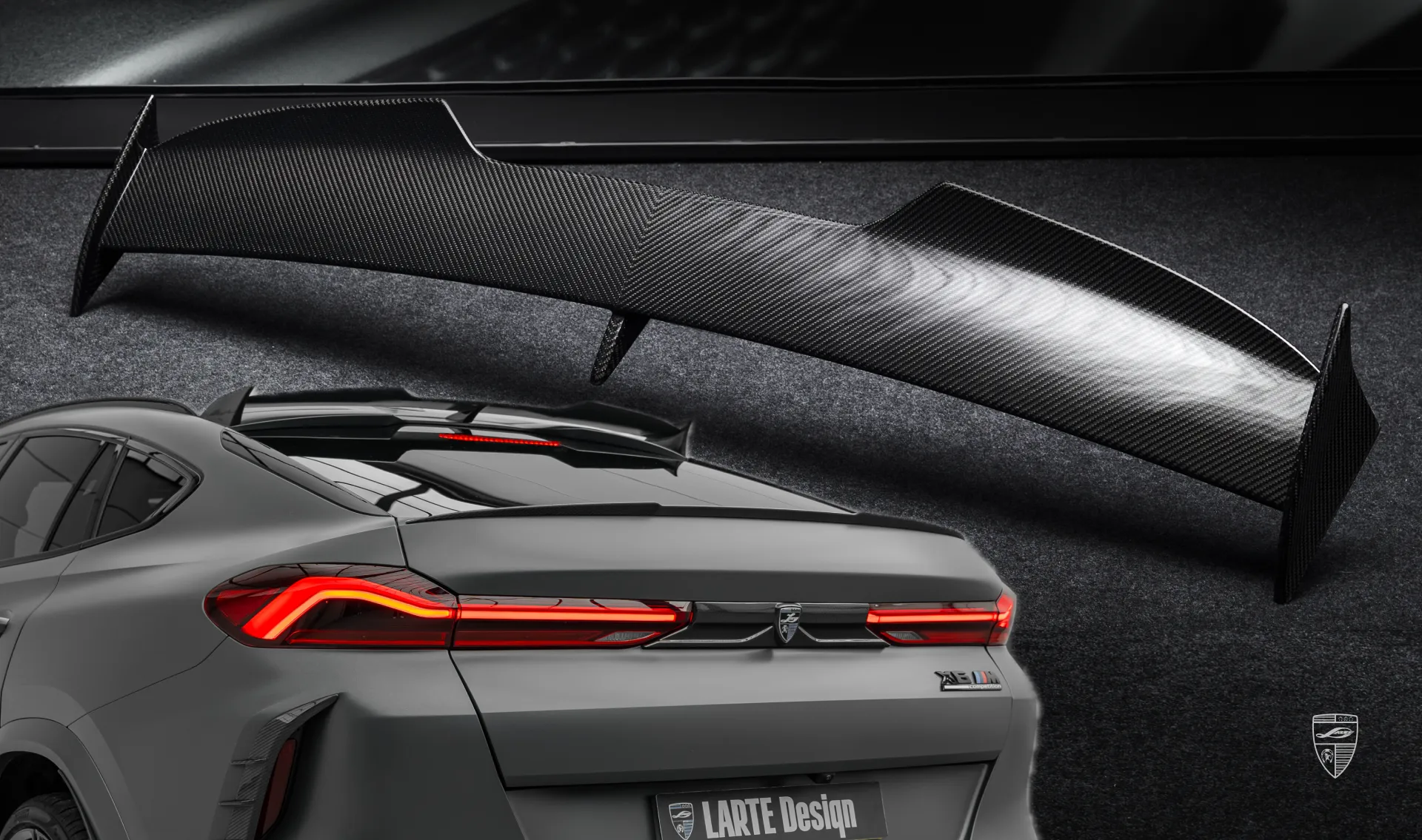 Roof spoiler for your BMW X6M F96 Competition in a conversion kit from LARTE Design