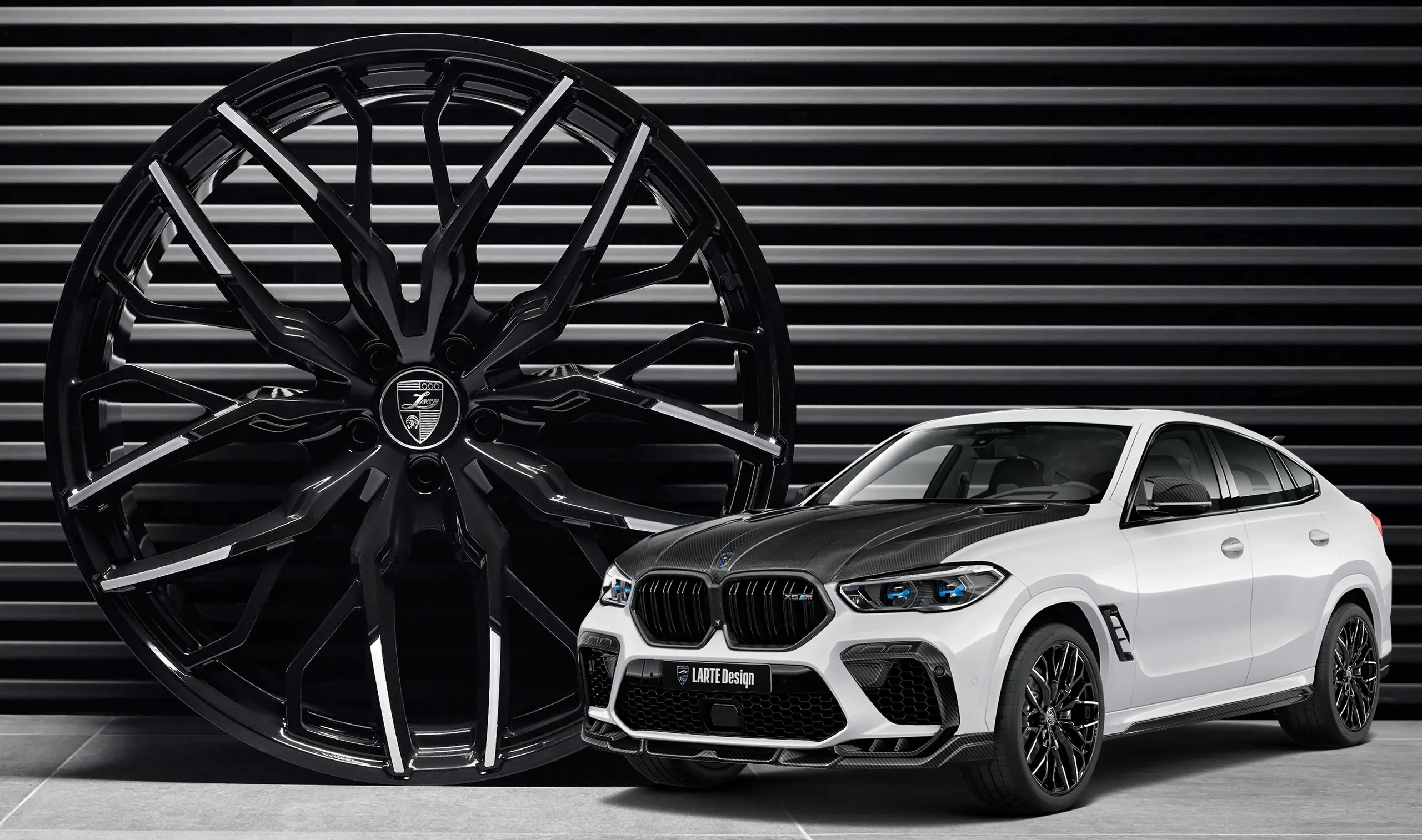 Forged rims upgrade for the luxury car BMW X6M F96 Competition from LARTE Design