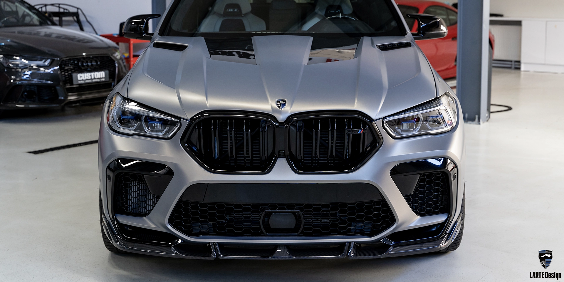 Set Carbon fiber Grille trim for BMW X6 M Competition F96
