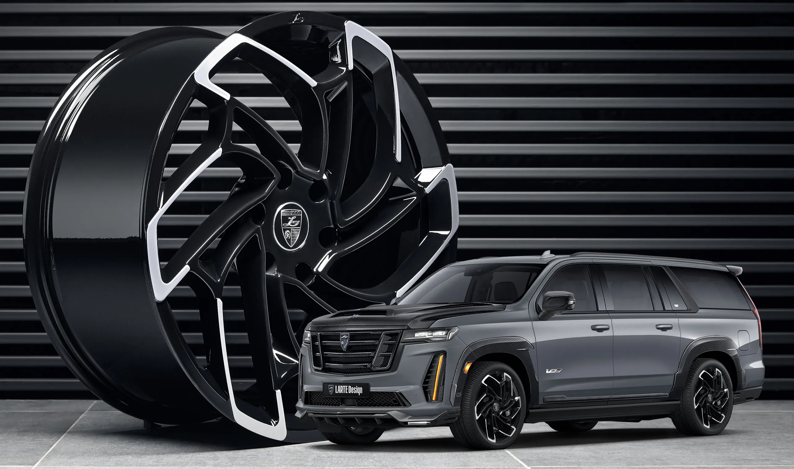 Custom forged rims upgrade for the family car Cadillac Escalade V-ESV from LARTE Design