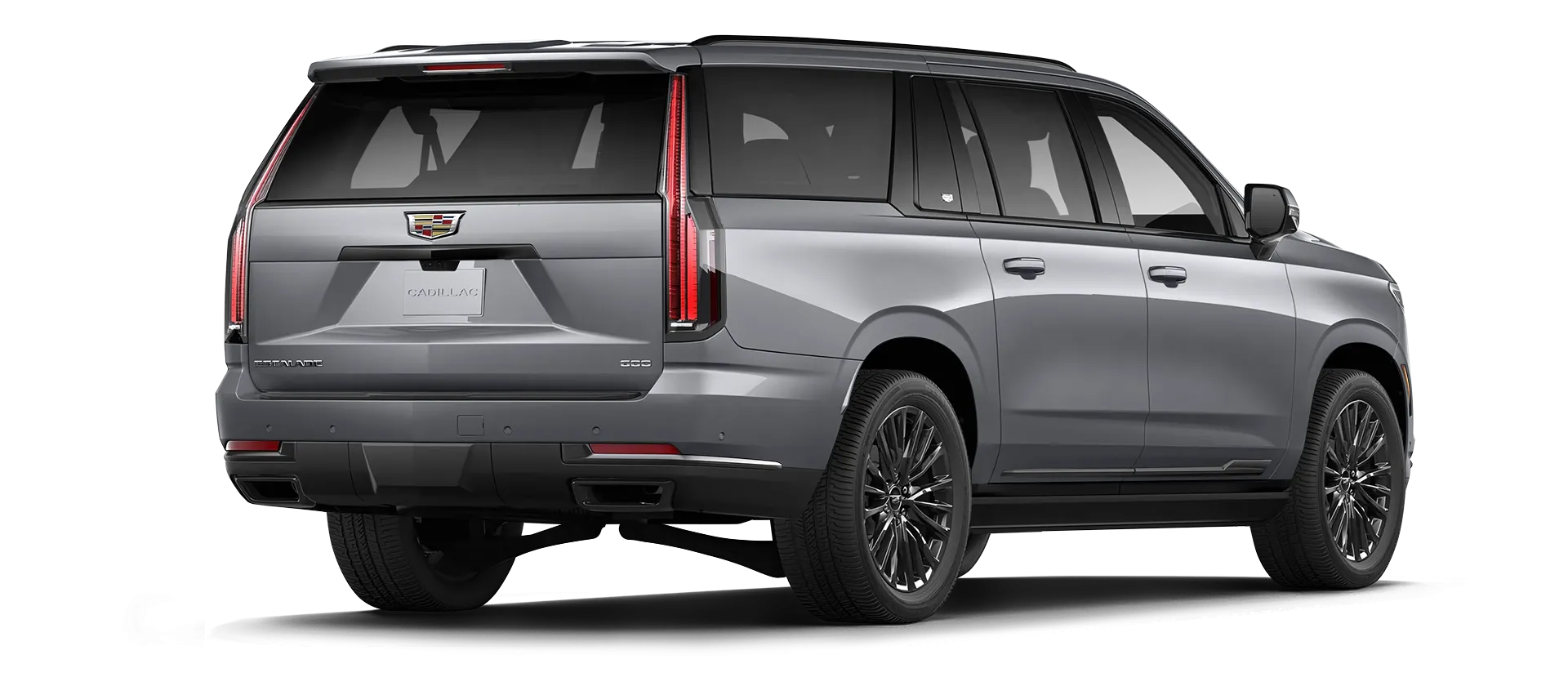 Cadillac Escalade 600 mit lackierte Rückansicht in Argentsilber Metallic Cadillac Escalade 600 mit lackiertem Karosserie-Kit: Rückansicht in Argentsilber Metallic