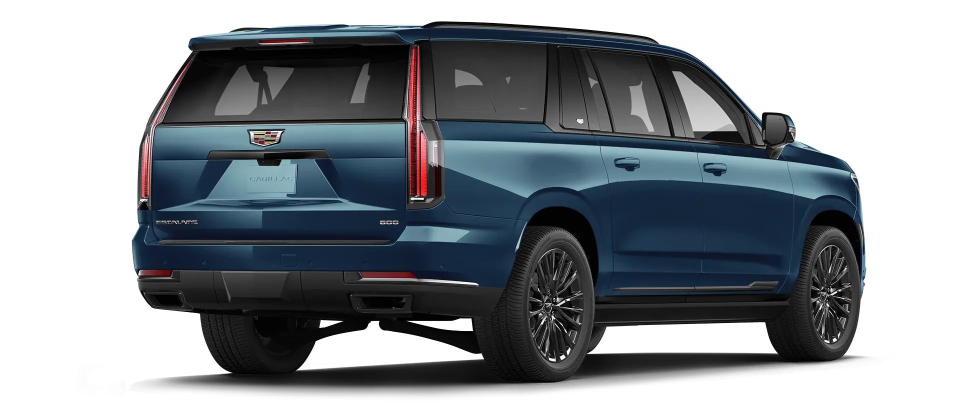 Cadillac Escalade 600 serienmäßige Rückansicht in Tiefsee Metallic Cadillac Escalade 600 serienmäßige Rückansicht in Tiefsee Metallic Farbe