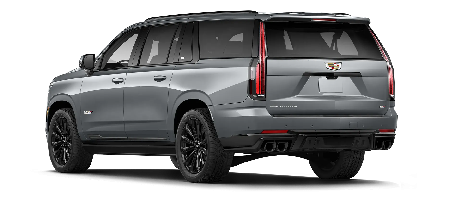 CADILLAC ESCALADE V V ESV 2024-2026 serienmäßige Rückansicht in Argent Silver Farbe