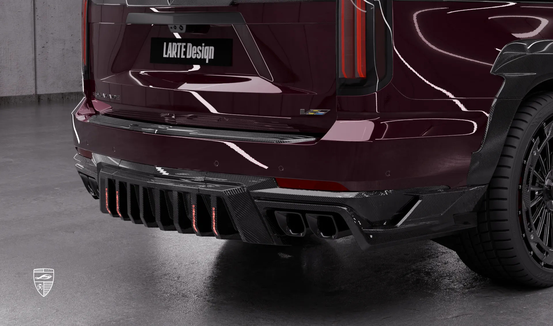 Heckdiffusor für Ihren Cadillac Escalade V-ESV Facelift im Umrüstkit von LARTE Design