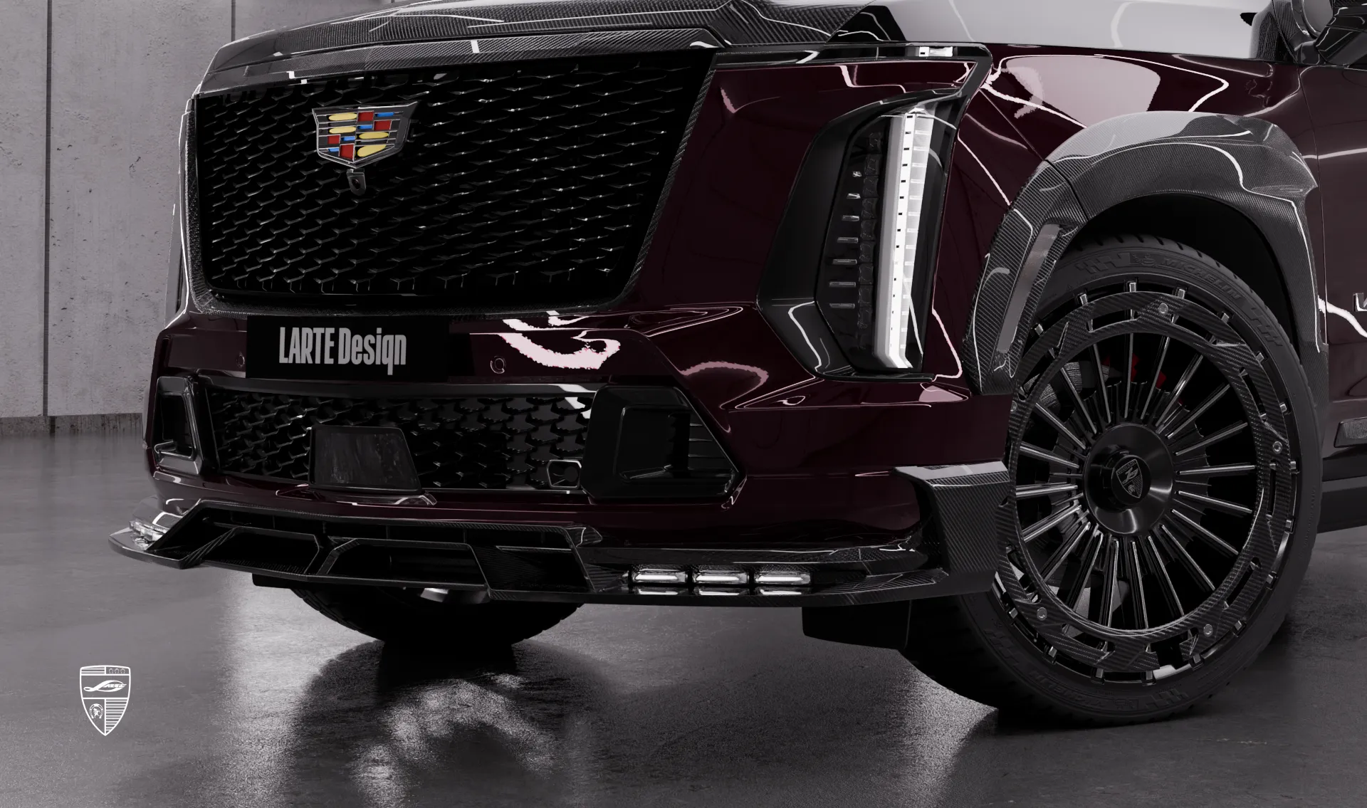 Frontstoßfänger-Aufsatz Upgrade für das Familienauto Cadillac V-ESV Facelift von LARTE Design