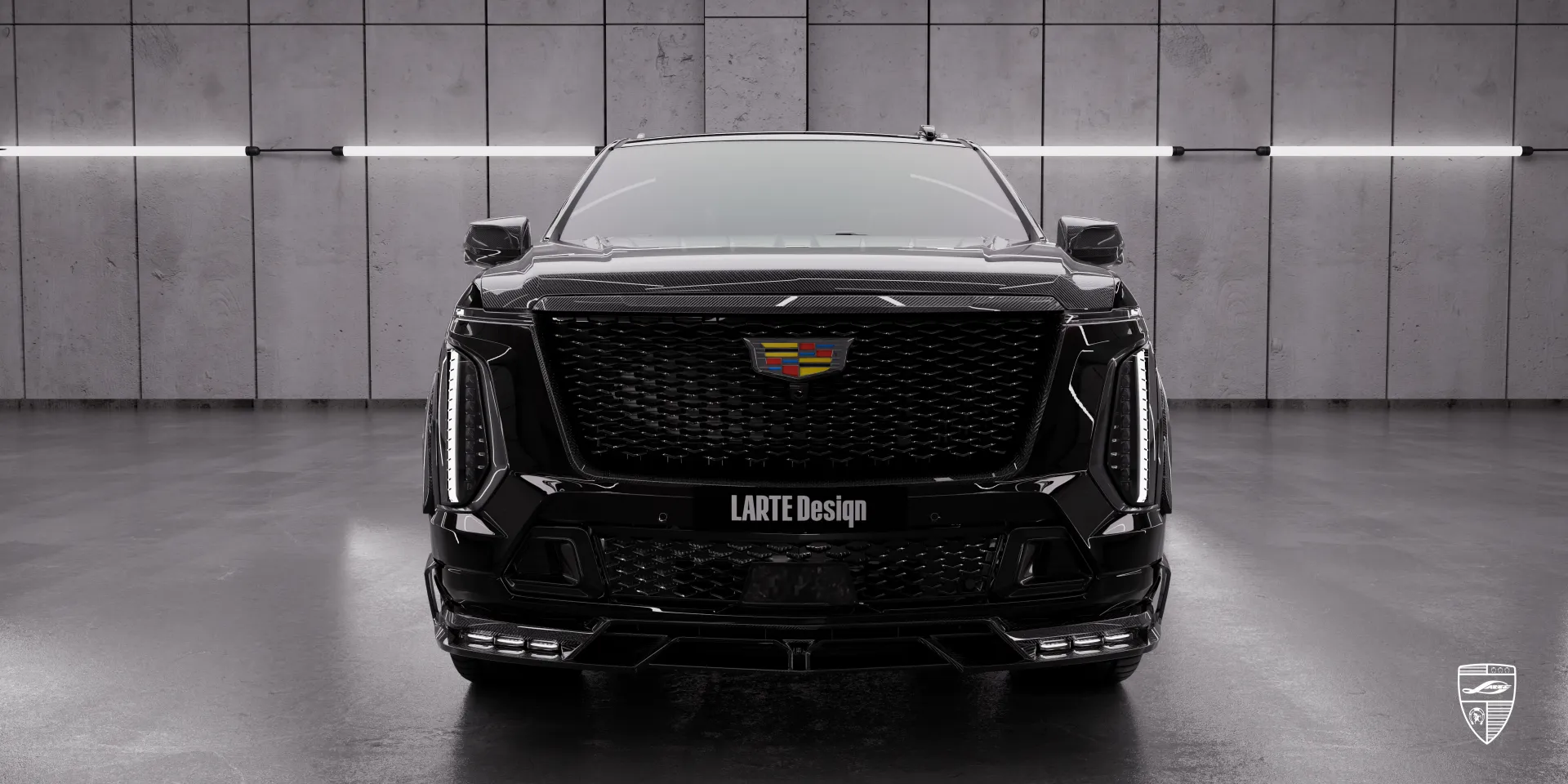 Schwarzes Cadillac Escalade‑V ESV Facelift‑Karosserieset als einzigartige 2026‑Cadillac‑Bauweise