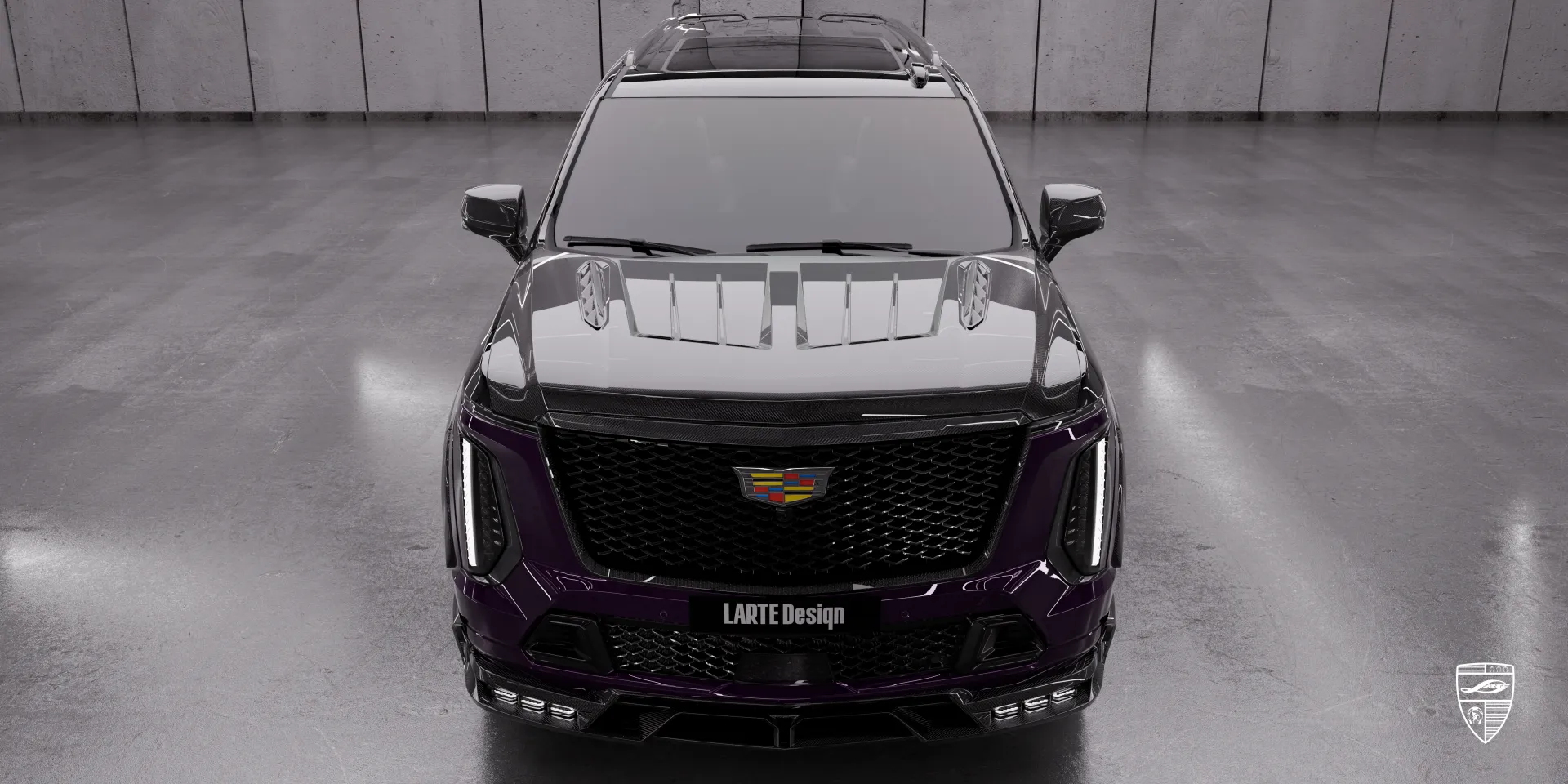 Violett 2026 Cadillac Escalade‑V ESV Facelift‑Karosserieset mit maßgeschneidertem Styling‑Upgrade