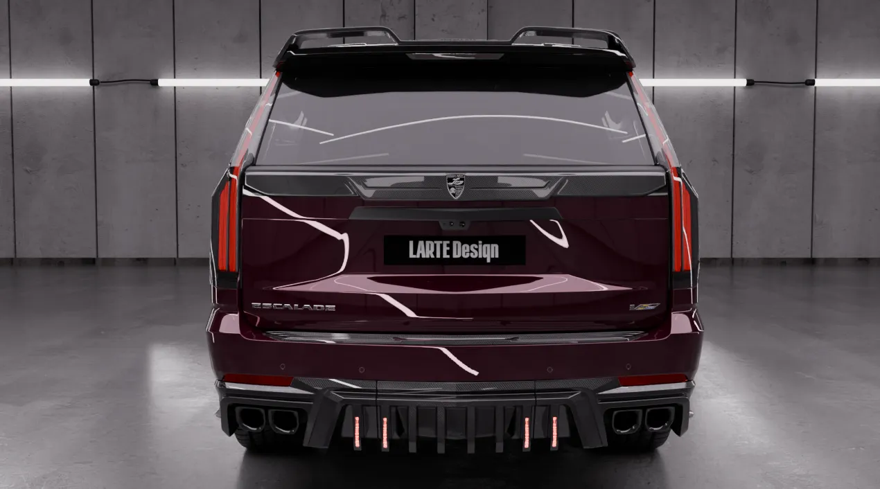 Rückansicht eines CADILLAC ESCALADE V V ESV 2024-2026 mit einem Karosserie-Kit für ein individuelles Erscheinungsbild