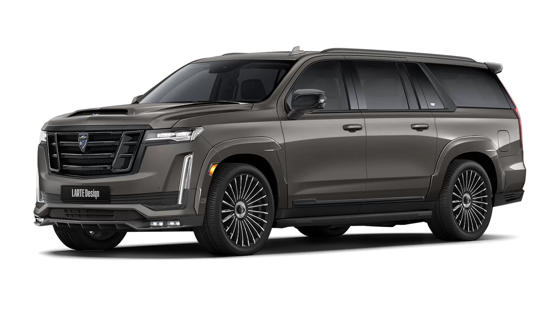 Cadillac Escalade ESV GMT 1XX with painted body kit: front view shown in Dark Mocha Metallic