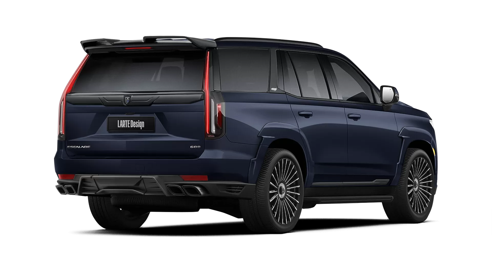 Cadillac Escalade ESV GMT 1XX with painted body kit: rear view shown in Dark Moon Blue