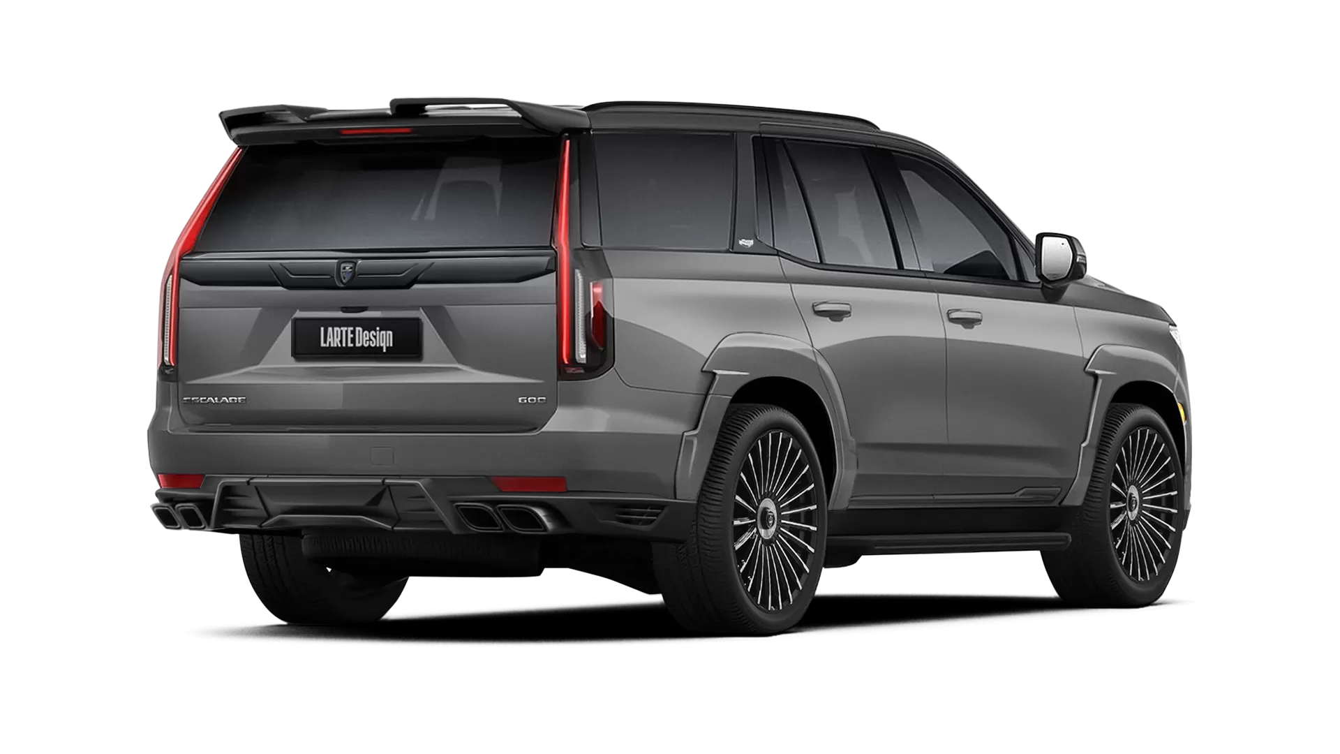 Cadillac Escalade ESV GMT 1XX with painted body kit: rear view shown in Satin Steel Metallic