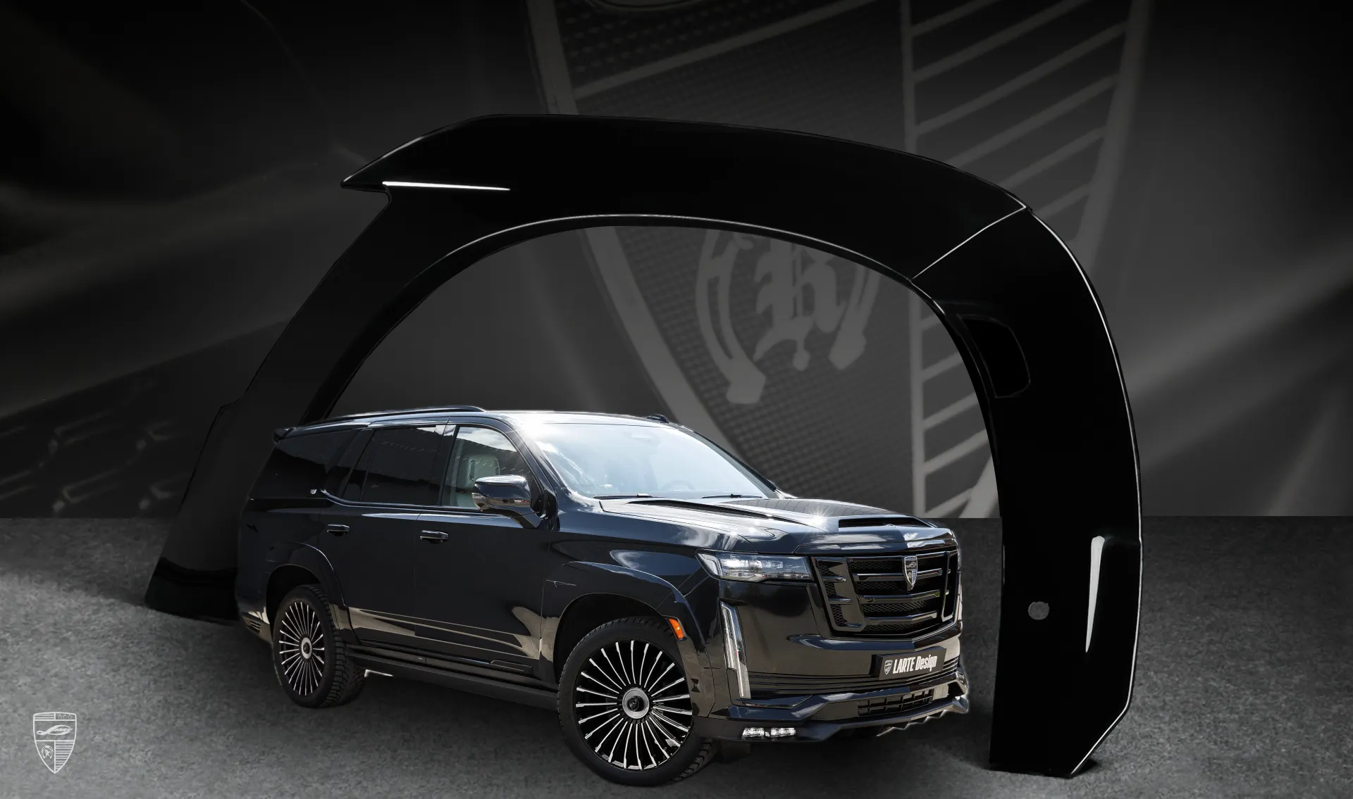 Front fender flares upgrade for the luxury car Cadillac Escalade ESV GMT 1XX from LARTE Design