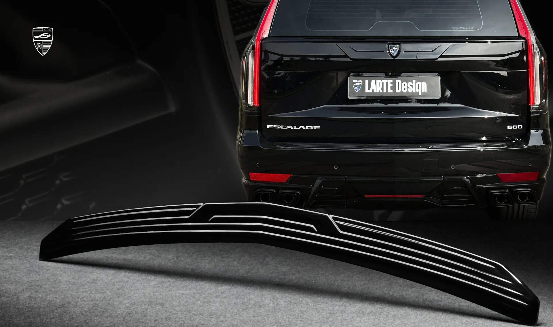 Rear bumper overlay upgrade for the family car Cadillac Escalade ESV GMT 1XX from LARTE Design