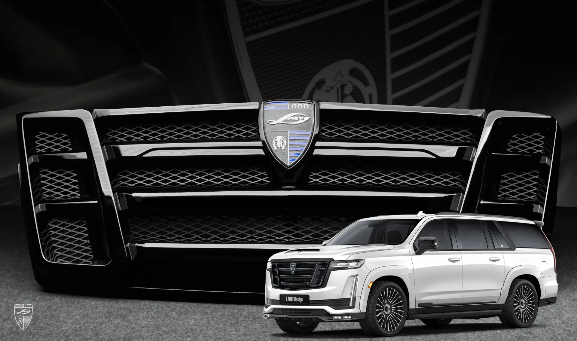 Kühlergrill-Zierleiste für Ihren Cadillac Escalade ESV GMT 1XX im Erscheinungspaket von LARTE Design