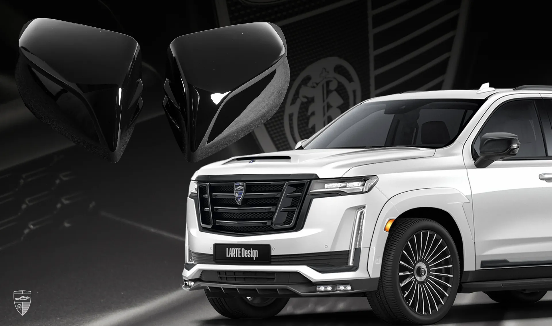 Spiegelkappen für Ihren Cadillac Escalade ESV GMT 1XX im Erscheinungspaket von LARTE Design