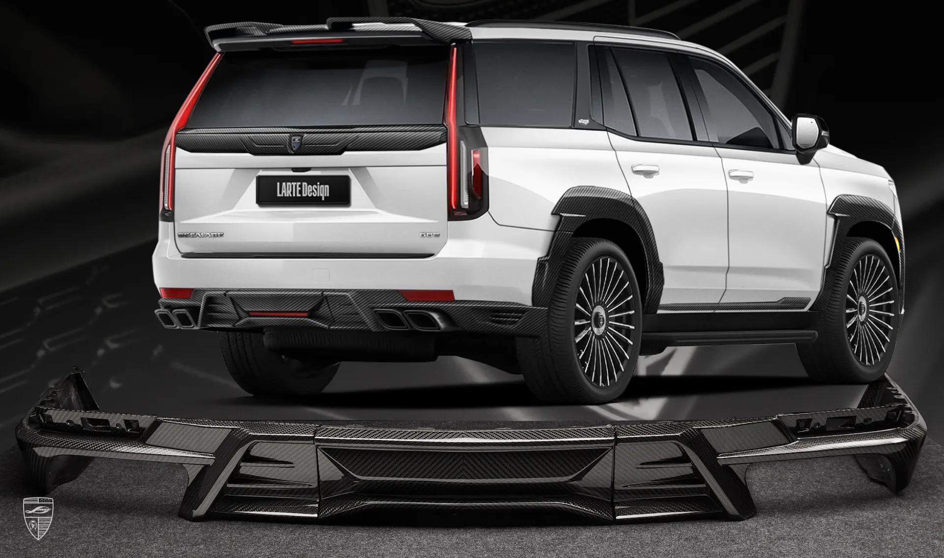 Carbonfaser-Heckstoßstangen-Diffusor Upgrade für den Luxuswagen Cadillac Escalade ESV GMT 1XX von LARTE Design
