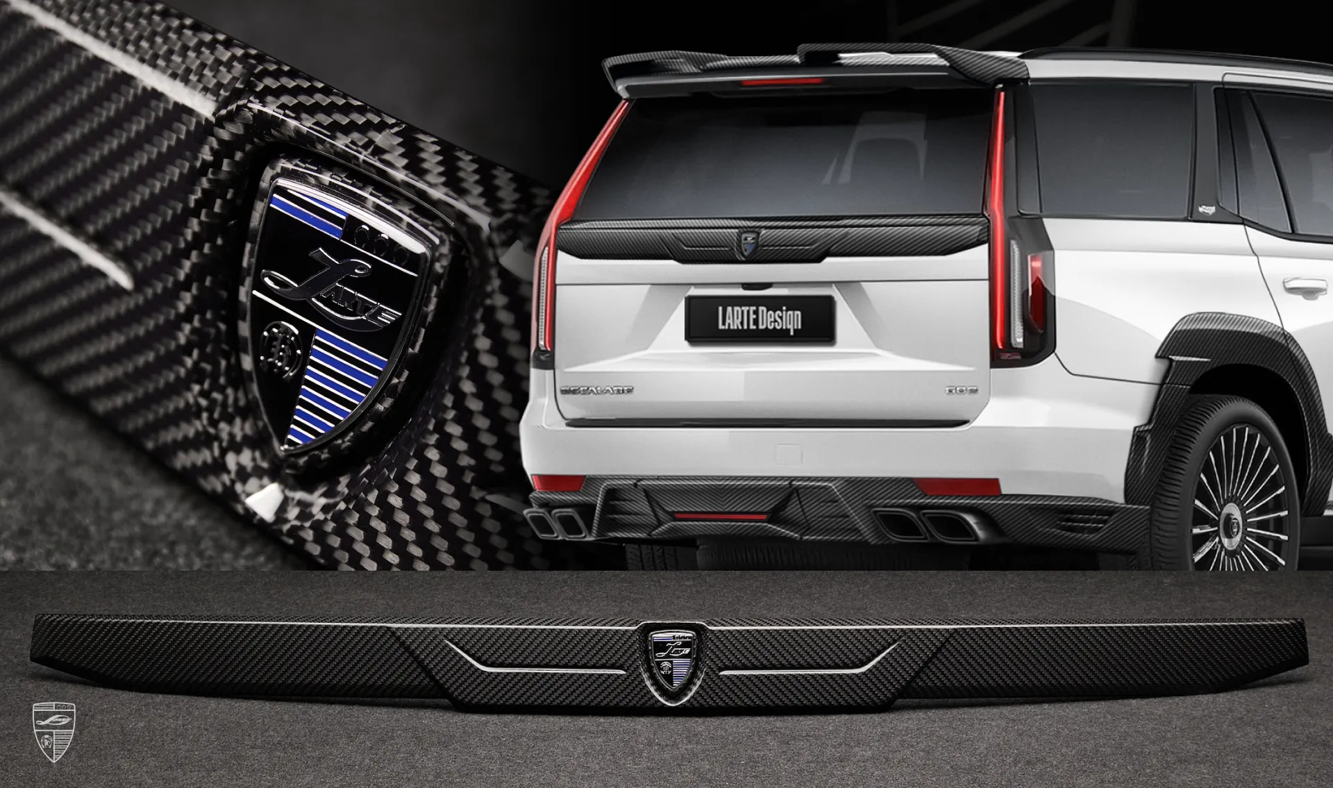 Verzierungen für den Kofferraumdeckel Upgrade für Ihren SUV Escalade ESV GMT 1XX von LARTE Design