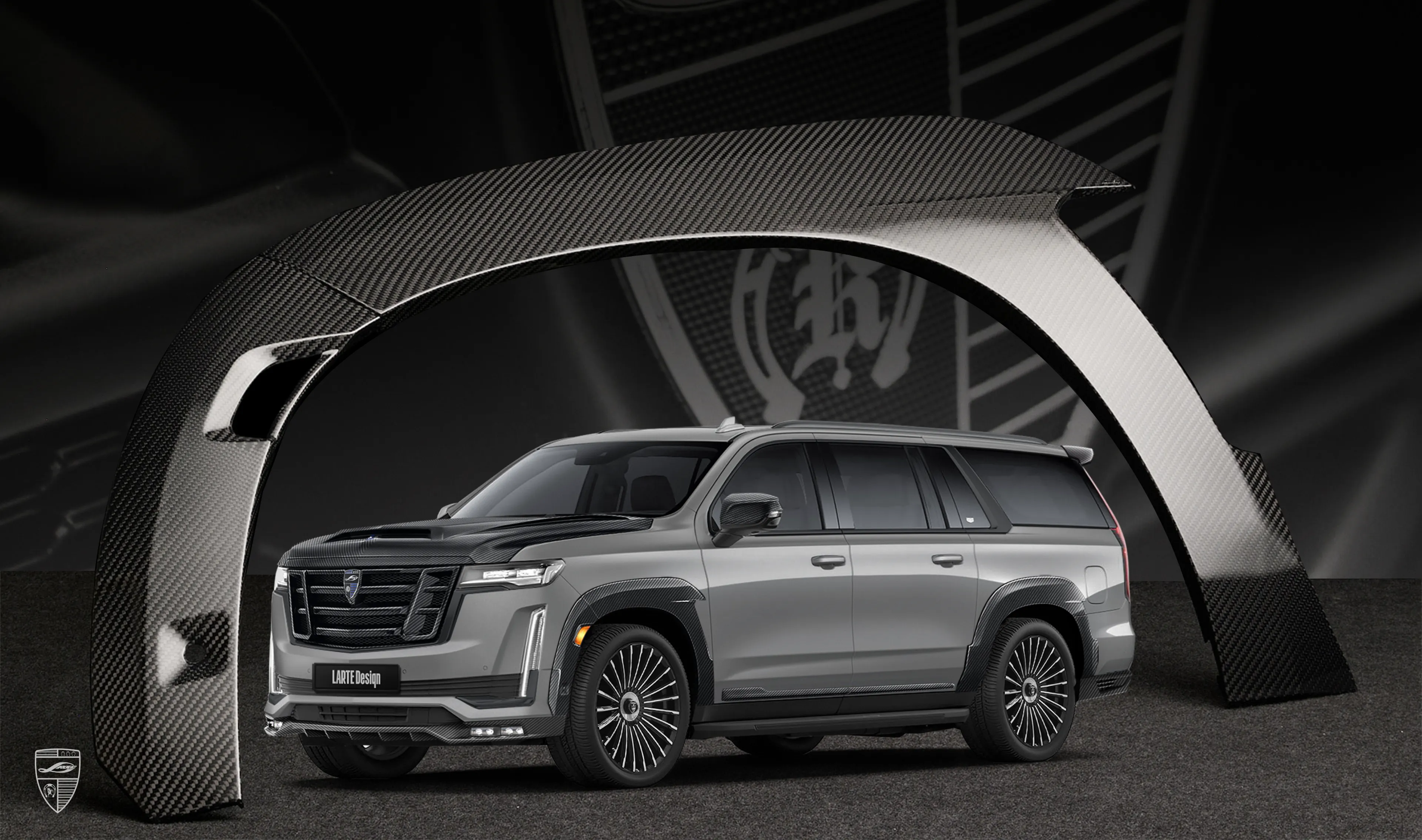 Kotflügelverbreiterungen vorne Upgrade für das Familienauto Cadillac Escalade ESV GMT 1XX von LARTE Design