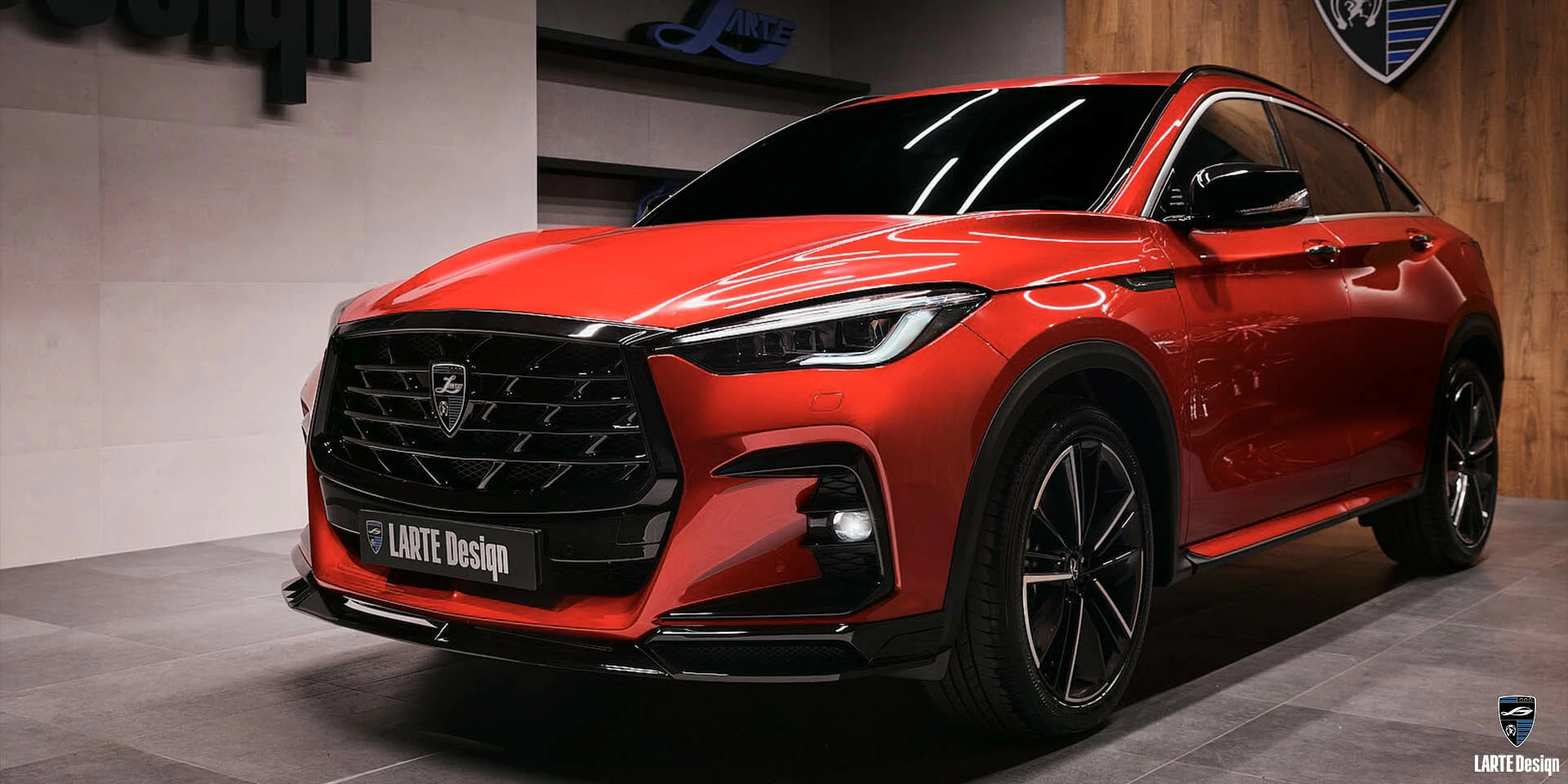 Kaufen Sie das Karosseriekit 2024 für den INFINITI QX55 Luxe V8 DYNAMIC in der Farbe SUNSTONE RED