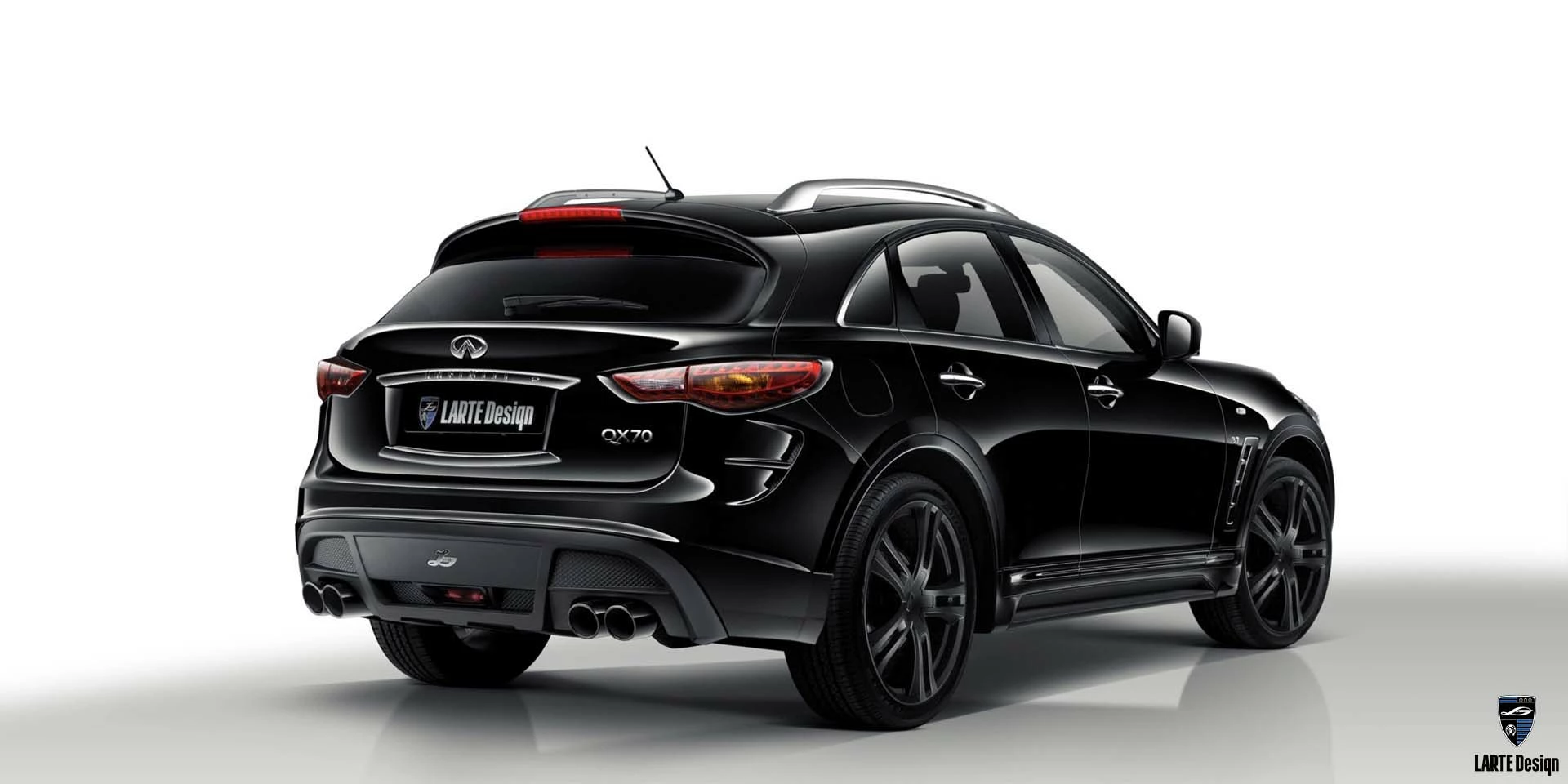 Buy glossy black Rear bumper overlay for INFINITI QX70 luxury black
