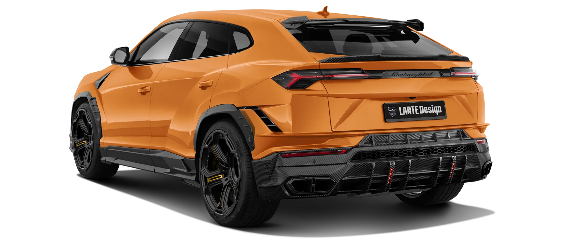Lamborghini URUS S / Performantemit Karbon-Rückansicht in Aracio Argos Lamborghini URUS S / Performante mit Karbon-Karosserie-Kit: Rückansicht in Aracio Argos