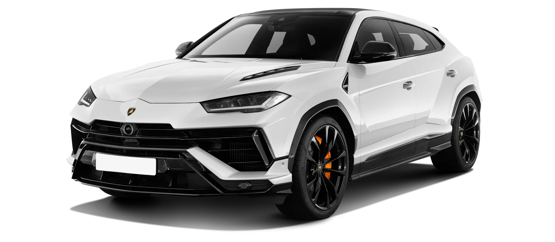 Lamborghini URUS S / Performante serienmäßige Frontansicht in Bianco Icarus Lamborghini URUS S / Performante serienmäßige Frontansicht in Bianco Icarus Farbe